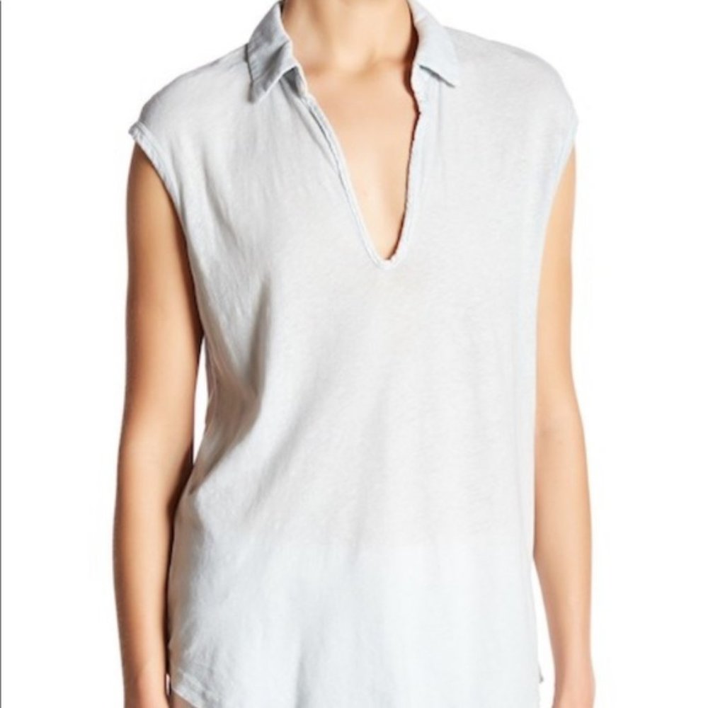 COPY - JAMES PERSE Standard Cap Sleeve Polo Tee